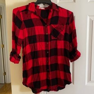 Maurices Red and Black Flannel